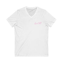 Load image into Gallery viewer, Love All Pink Jersey Short Sleeve V-Neck Tee
