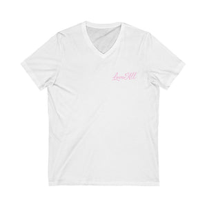 Love All Pink Jersey Short Sleeve V-Neck Tee