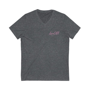 Love All Pink Jersey Short Sleeve V-Neck Tee