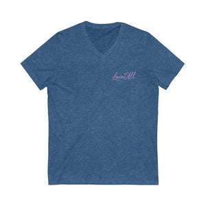 Love All Pink Jersey Short Sleeve V-Neck Tee